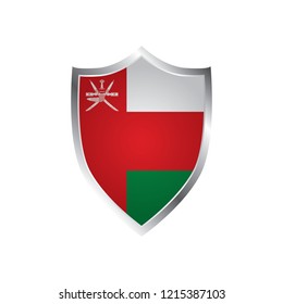 Shield with Flag of Oman - vector illustration