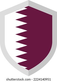 Schild mit der Flagge von Katar. Vektorgrafik