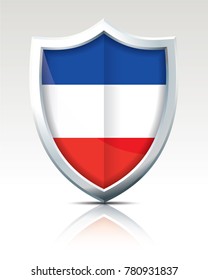 Shield with Flag of Serbia and Montenegro - vector illustration