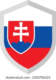 Shield with Flag of Slovakia.  vector illustration. eps10.