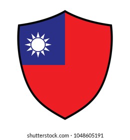 Shield with Flag of Taiwan.