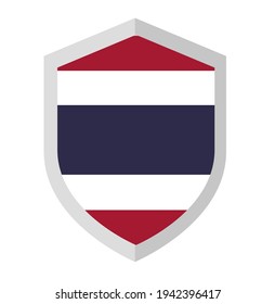 Shield with the flag of Thailand, vector illustration