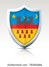 Shield with Flag of Transylvania - vector illustration