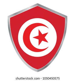 Shield with Flag of Tunisia. Africa. vector illustration. eps10.