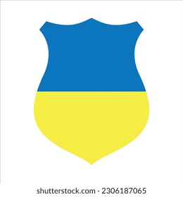 A shield with the flag of Ukraine. Flag of Ukraine. Vector illustration on white background