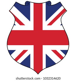Shield with Flag of United Kingdom - vector illustration