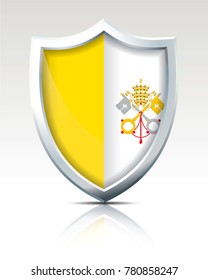 Escudo com Bandeira do Vaticano - ilustração vetorial