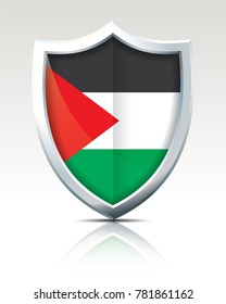 Shield with Flag of West Bank - vector illustration