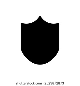 Ícone de cor preta plana e escudo.