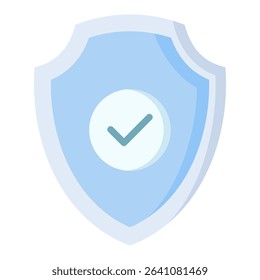 Shield flat color icon. Simple vector icon design in flat color style. Editable vector format
