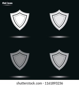 Shield flat grayscale vector icon.