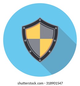 Shield Flat Icon In Circle