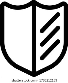 shield flat icon isolated on white background
