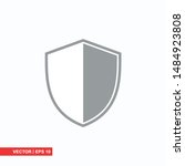 Shield flat icon on white background, vector illustration