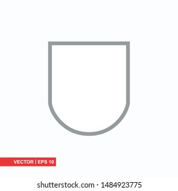 Shield flat icon on white background, vector illustration
