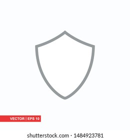 Shield flat icon on white background, vector illustration