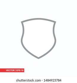 Shield flat icon on white background, vector illustration