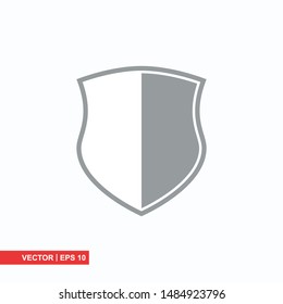 Shield flat icon on white background, vector illustration