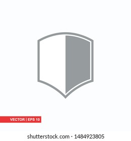 Shield flat icon on white background, vector illustration