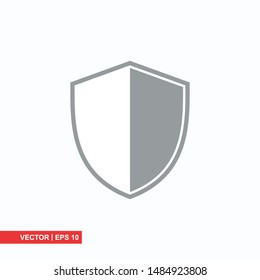 Shield flat icon on white background, vector illustration