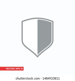 Shield flat icon on white background, vector illustration