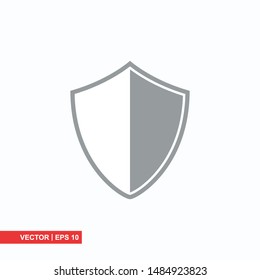 Shield flat icon on white background, vector illustration