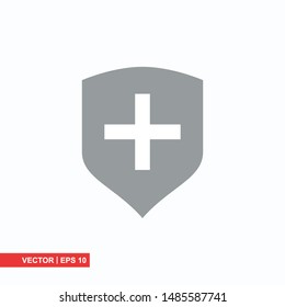 Shield flat icon on white background, vector illustration