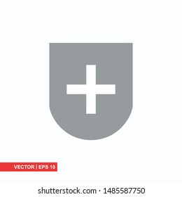 Shield flat icon on white background, vector illustration