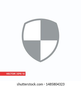 Shield flat icon on white background, vector illustration