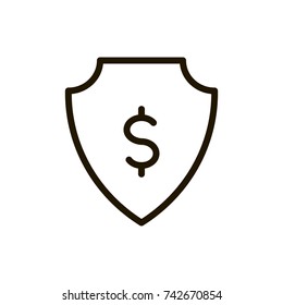 Shield flat icon. Single high quality outline symbol of security for web design or mobile app. Thin line signs of protection for design logo, visit card, etc. Outline pictogram of safety