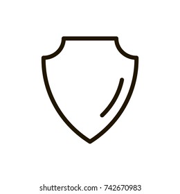 Shield flat icon. Single high quality outline symbol of security for web design or mobile app. Thin line signs of protection for design logo, visit card, etc. Outline pictogram of safety