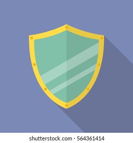 Shield flat icon. Flat style icon with long shadow