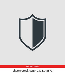 Shield flat icon, vector illustration on gray background