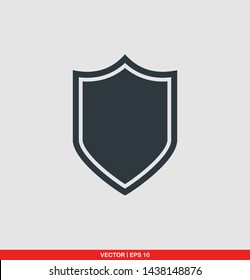 Shield flat icon, vector illustration on gray background