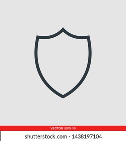 Shield flat icon, vector illustration on gray background