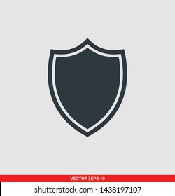 Shield flat icon, vector illustration on gray background