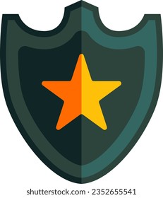 shield flat illustration, full color icon