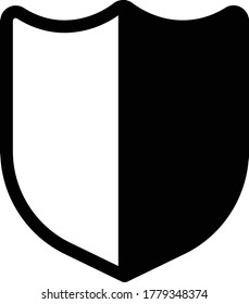 shield flat outline icon isolated on white background