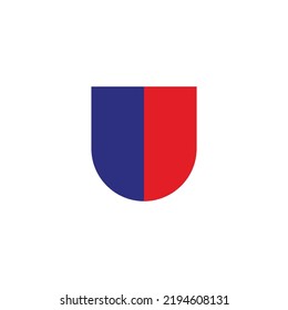 Escudo, símbolo geométrico plegado simple vector de logotipo