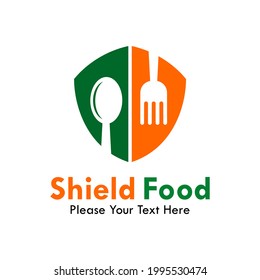 Shield food logo template illustration