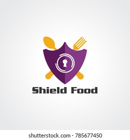 shield food logo vector, icon, and element for business