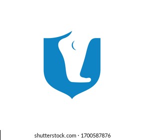 Shield Foot logo vector template, Creative of Foot logo design concepts