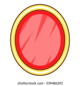 Shield in the form of an oval icon. Cartoon illustration of shield in the form of an oval vector icon for web