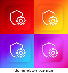 Shield four color gradient app icon set