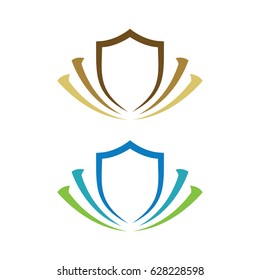 Shield frame abstract style logo