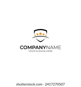 Shield frame logo with five stars