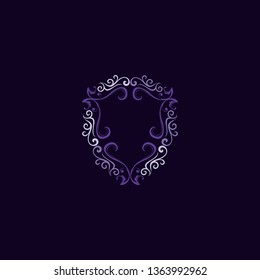 Shield Frame With Ornament Creative Logo