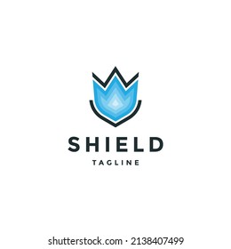Shield full color logo illustrator vector 