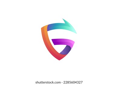 shield and g letter 3D logo design