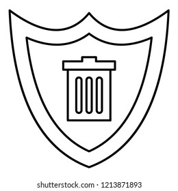 shield garbage Line Icon